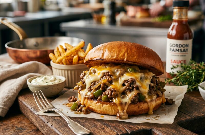 Gordon Ramsay's Cheesy Philly Sloppy Joes