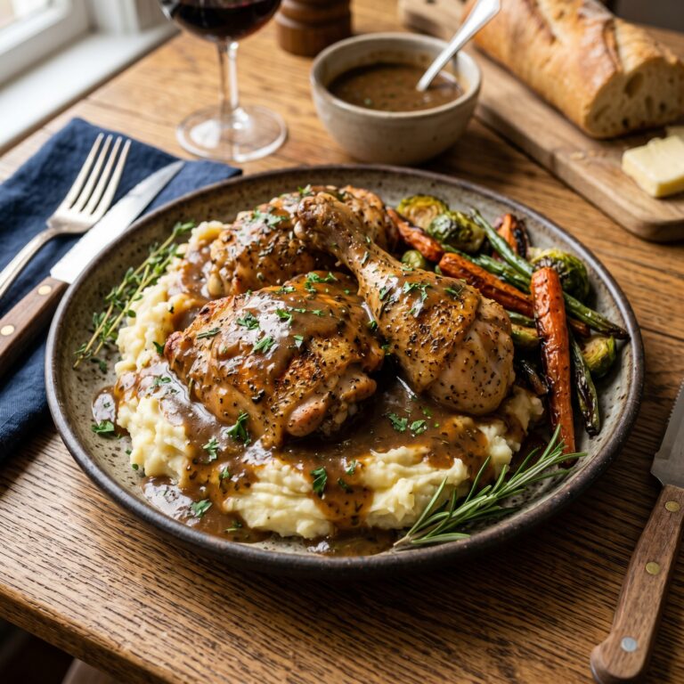 Seasoned Chicken with Rich Gravy