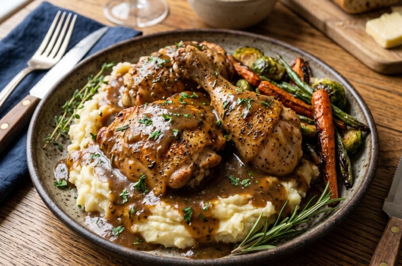 Seasoned Chicken with Rich Gravy