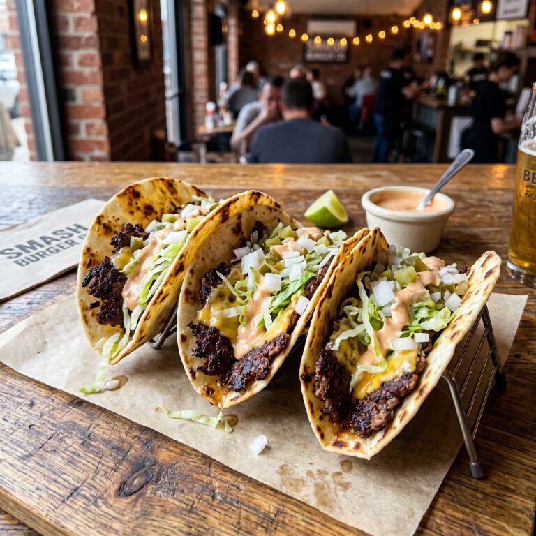 Crispy Smash Burger Tacos