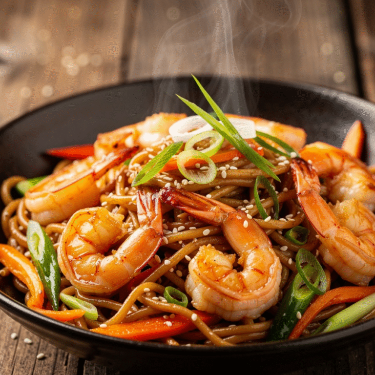Garlic Ginger Shrimp Noodles