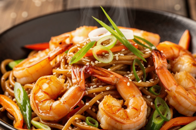Garlic Ginger Shrimp Noodles