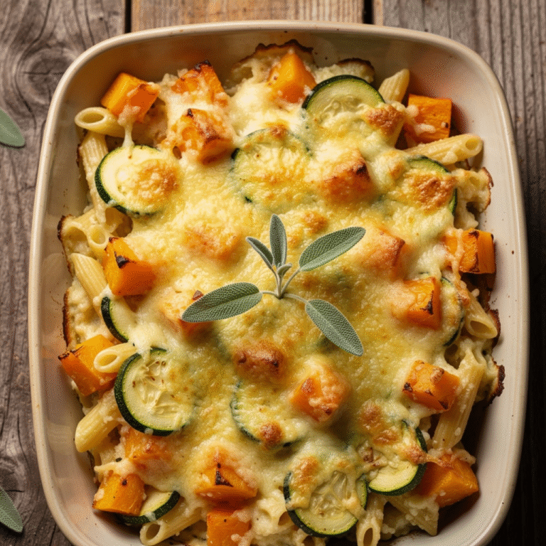 Butternut Squash Zucchini Pasta Bake