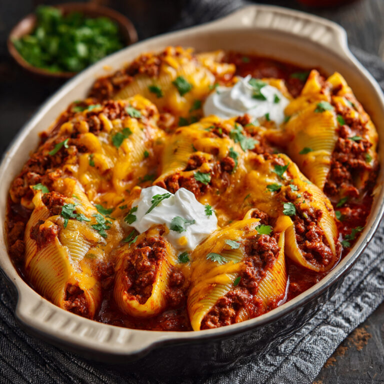 Cheesy Beef Enchilada Stuffed Pasta Shells – Loaded, Saucy & Irresistible