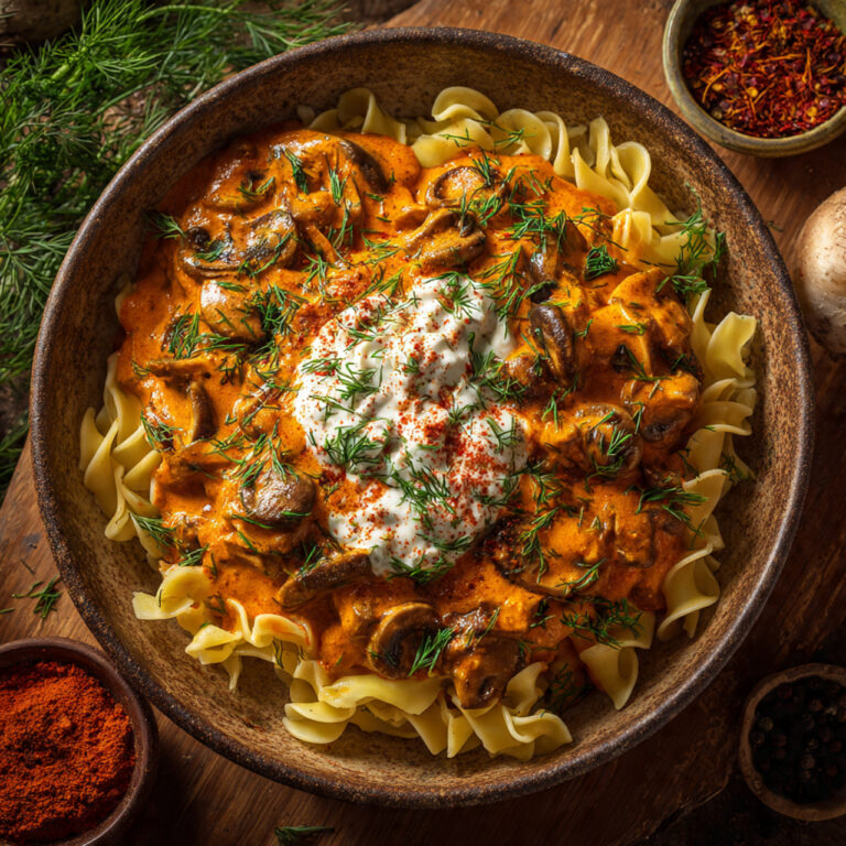 Cozy Hungarian Mushroom Paprikash – Creamy, Rich & Comforting