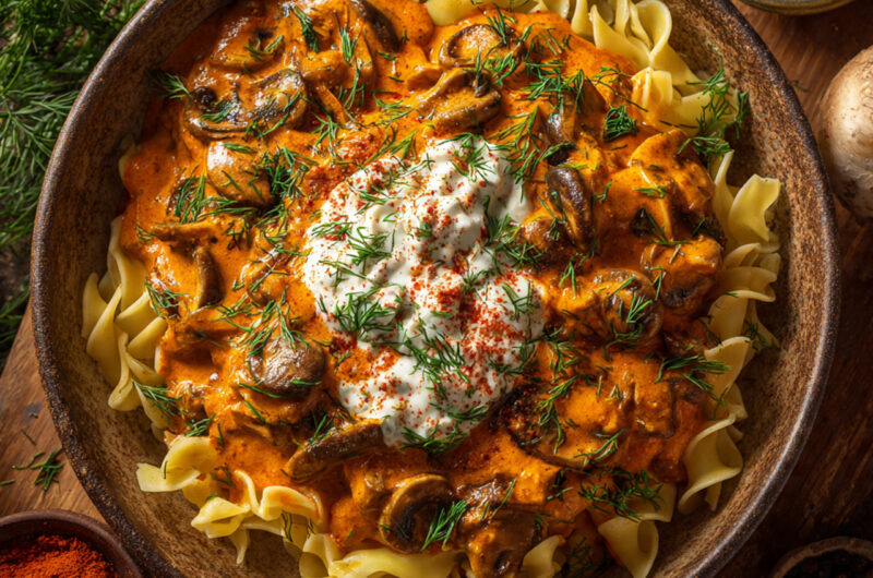 Cozy Hungarian Mushroom Paprikash – Creamy, Rich & Comforting