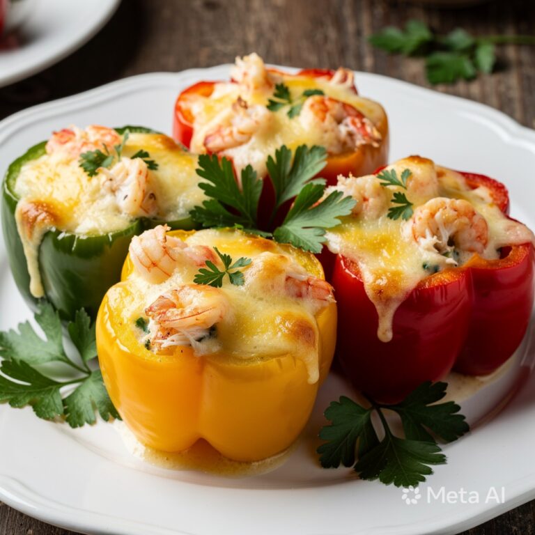 Crab & Shrimp Stuffed Peppers – Creamy Seafood Delight