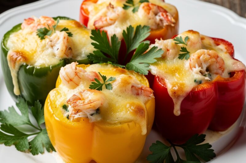 Crab & Shrimp Stuffed Peppers – Creamy Seafood Delight