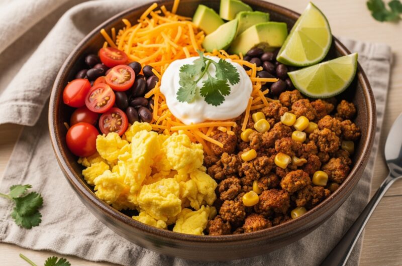 Easy Taco Turkey Breakfast Bowl Recipe