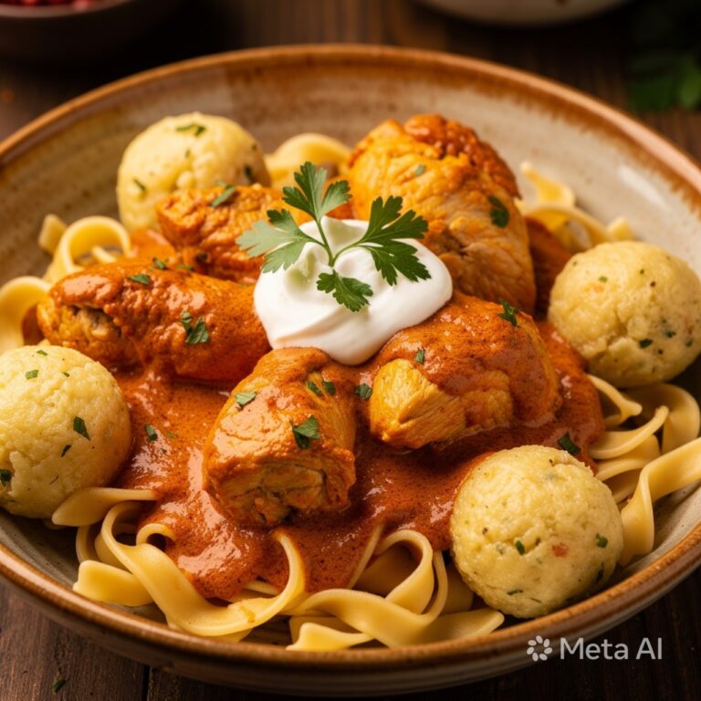 Hungarian Chicken Paprikash Delight – Creamy Comfort Food