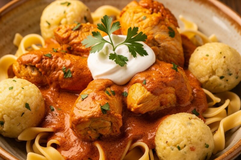 Hungarian Chicken Paprikash Delight – Creamy Comfort Food