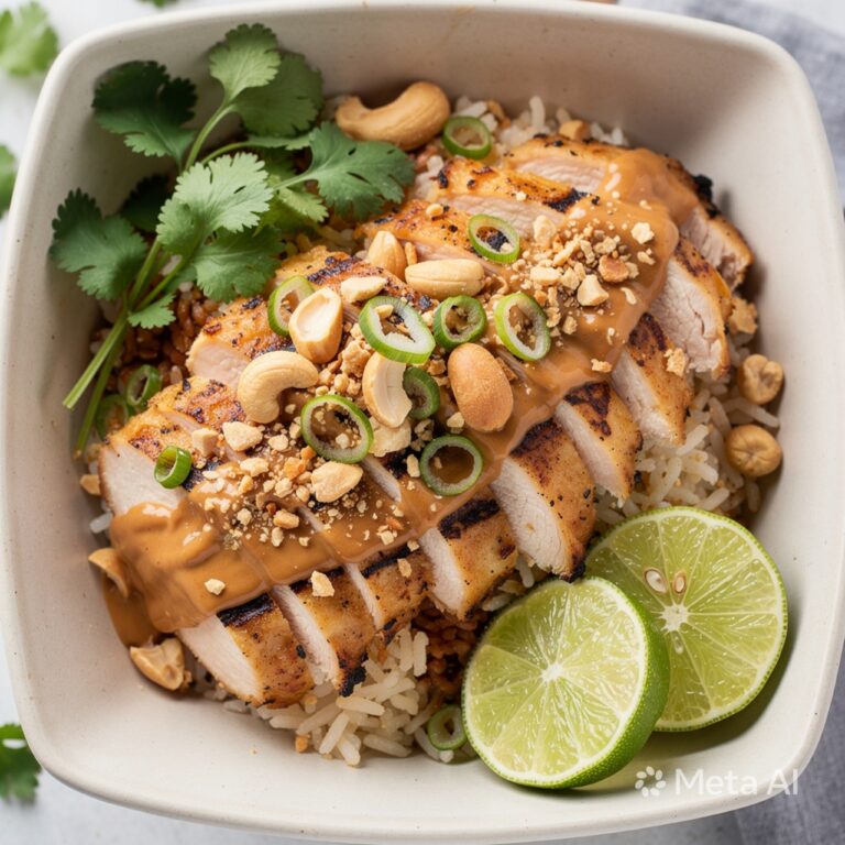 Nutty Chicken Rice Bowl – Healthy & Flavorful Meal