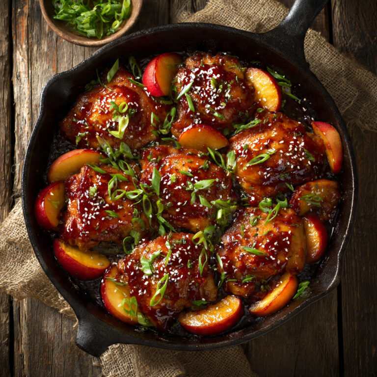 Sriracha Peach Chicken Bake – Sweet, Spicy & Oven-Roasted Perfection