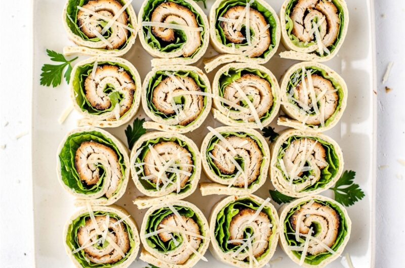 Chicken Caesar Pinwheels – Easy Party Appetizer
