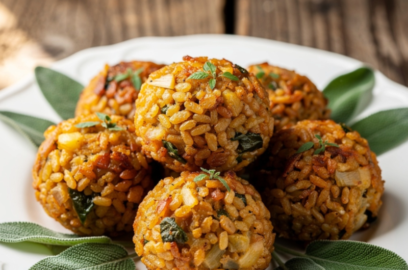 Bulgur Wheat Sage and Onion Stuffing Balls