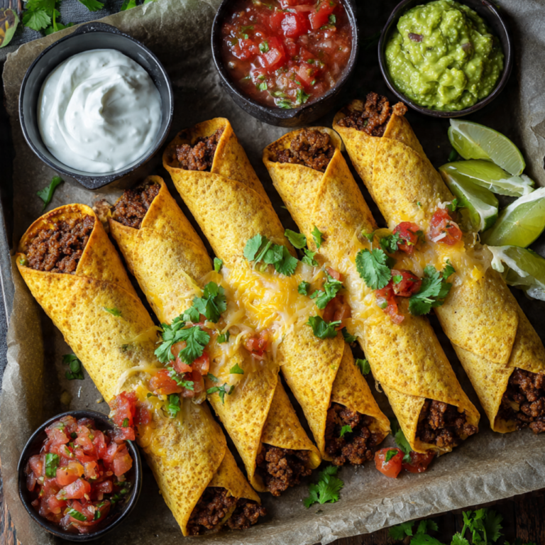 Baked Ground Beef Taquitos Recipe