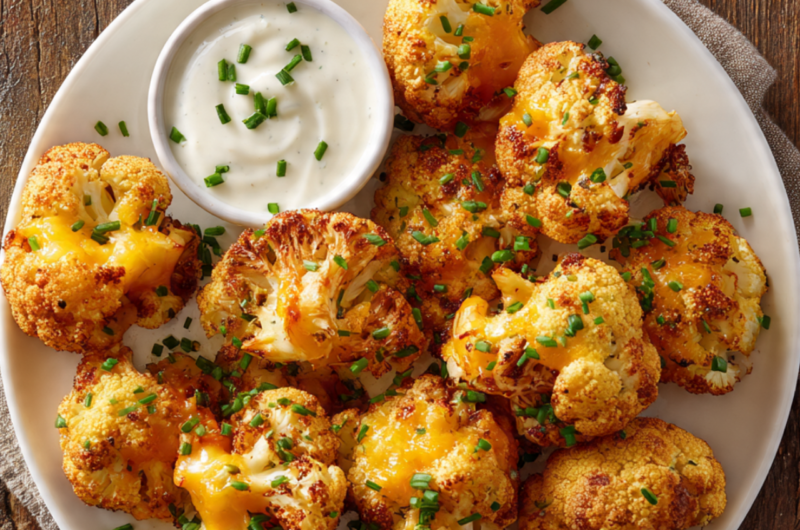 Cheddar Stuffed Cauliflower Bites