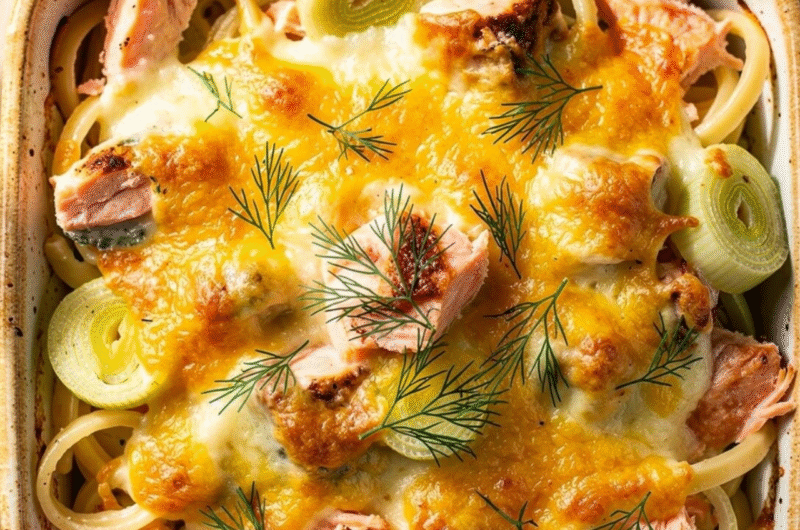 Salmon and Leek Pasta Bake
