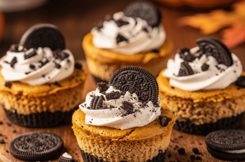 Pumpkin Oreo Cheesecakes