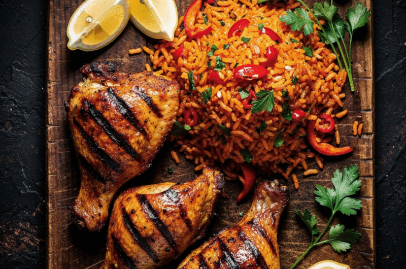 Nando’s Portuguese chicken and Spicy rice