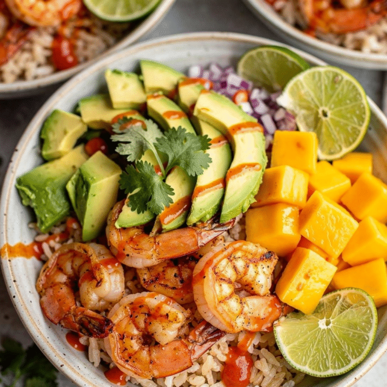 Shrimp Avocado Mango Bowls