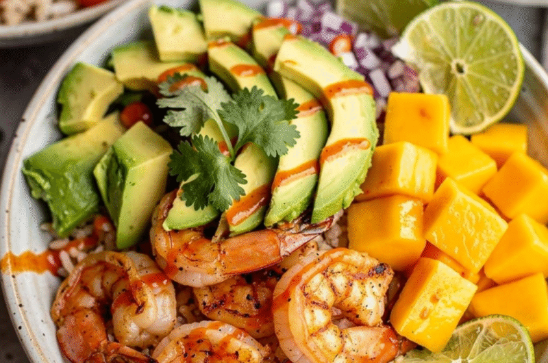 Shrimp Avocado Mango Bowls
