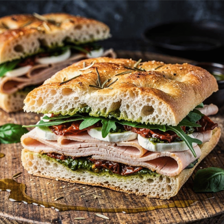 Italian Turkey Focaccia Sandwiches