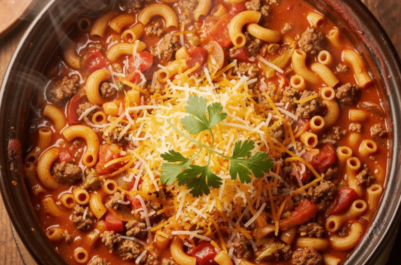 American Chop Suey in Crock Pot