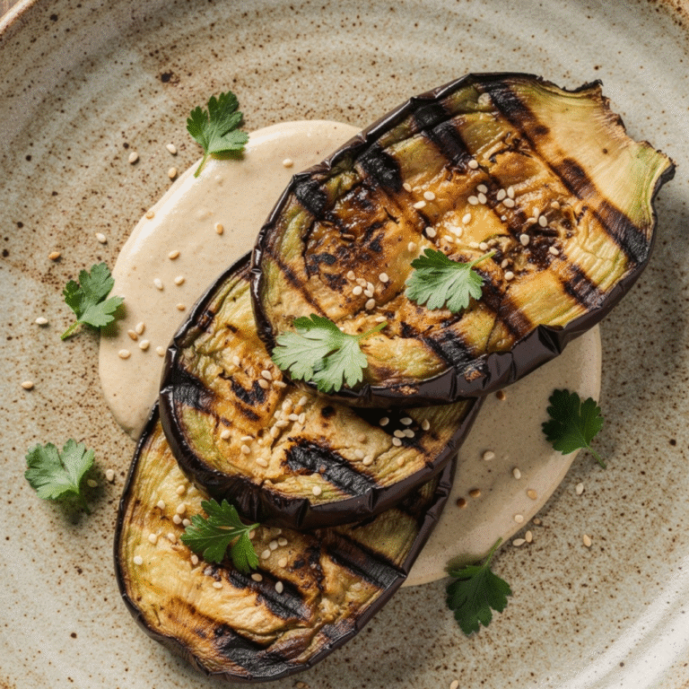 Grilled Eggplant with Creamy Tahini Sauce