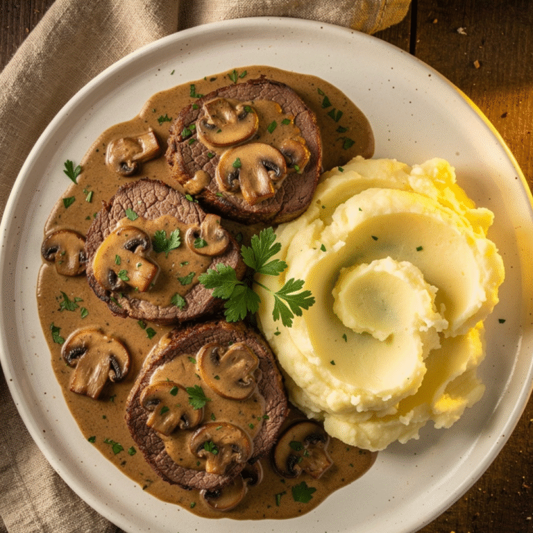 Slow Cooker Steak Diane