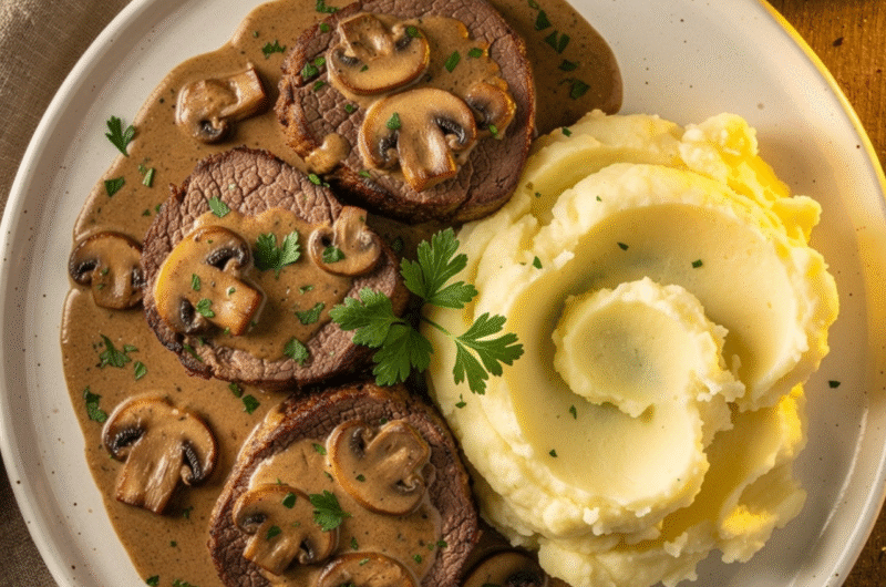 Slow Cooker Steak Diane