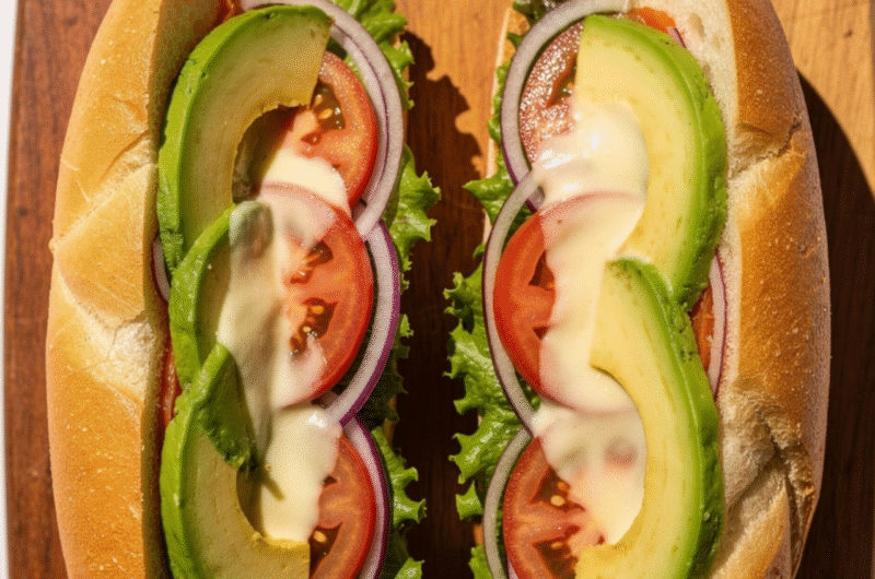 Veggie Subs With Avocado and Cheese