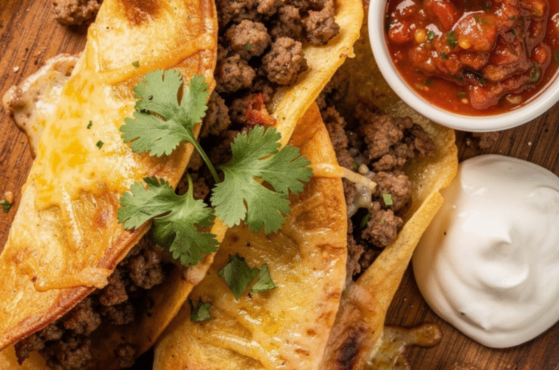 Baked Beef Chimichangas