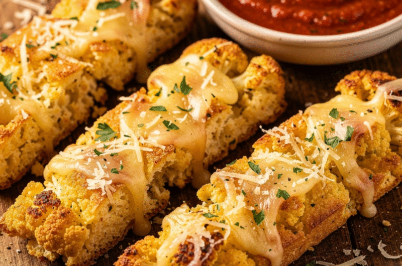 Cauliflower Garlic Breadsticks